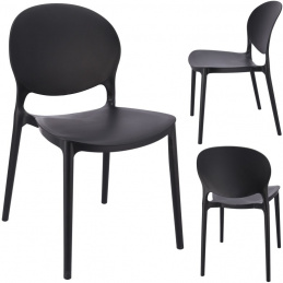 Scaun JUSTIN din plastic negru