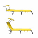Aga 2x Șezlong de grădină reglabil cu copertină Galben