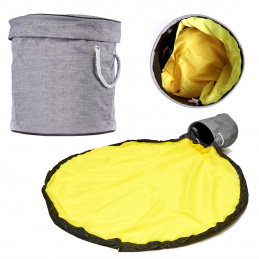 Aga Organizator Coș cu covoraș de joacă 2în1 Gri-Galben