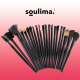 Set de pensule cosmetice în husă 24 bucăți negru ISO 8573