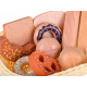 Coș de pâine cu produse de patiserie din lemn ZA4134