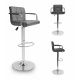 Aga 2x Scaun de bar cu brațe Gri