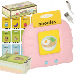 Aga Cititor audio pentru carduri educaționale + 112 buc Roz