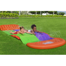 Tobogan acvatic SplashCoaster pentru 2 copii 3+ BESTWAY Pista 488cm + Stropitori + Rampă