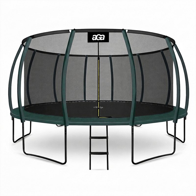 Aga SPORT EXCLUSIVE Trambulină 500 cm Verde închis + plasă de protecție + scară