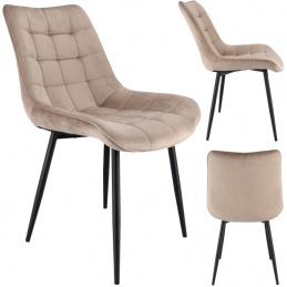 Scaun MISTY tapițat cu catifea bej