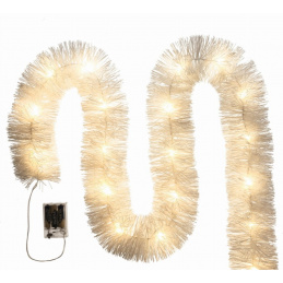 Șir de lumini LED albe pentru bradul de Crăciun