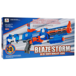 Carabin Pistol 2 în 1 pentru copii 8+ Blaze Storm 20 de proiectile lungi din spumă + Vizor laser + Pat