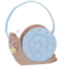 Coș de Paște din fetru - melc - albastru și bej