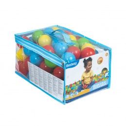 Set de 100 de mingi de 5,85 cm pentru piscină uscată BESTWAY 4 culori + geantă