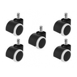 Roți pentru scaun de birou - 5 buc - alb