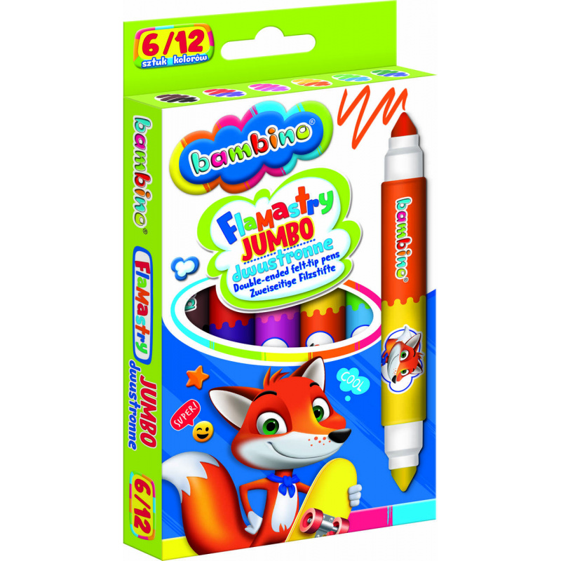 Bambino Markere Jumbo cu două fețe 6 buc/12 culori