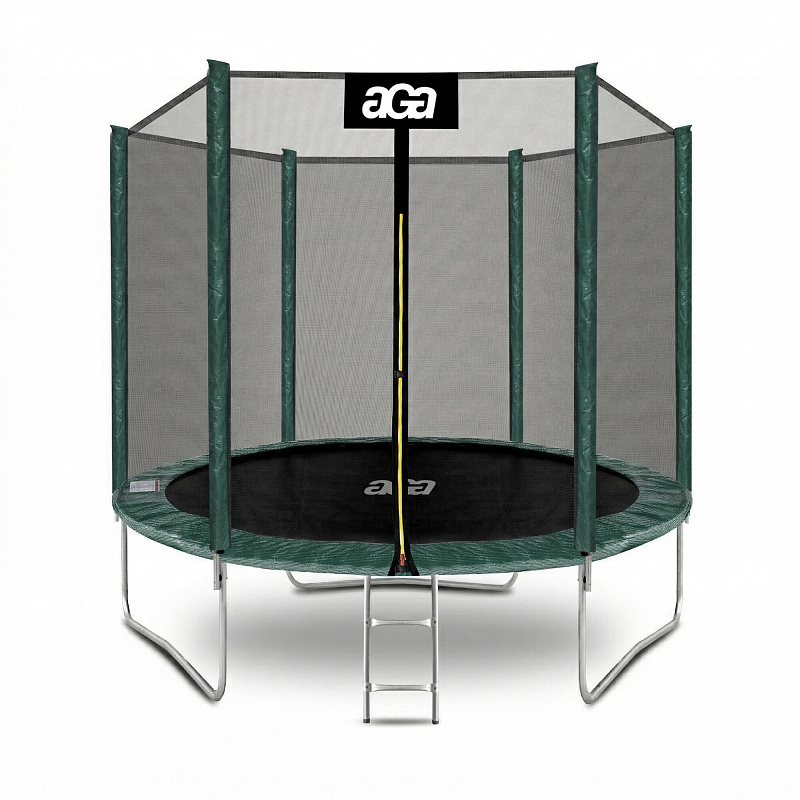 Aga SPORT TOP Trambulină 250 cm Verde închis + plasă de protecție + scară