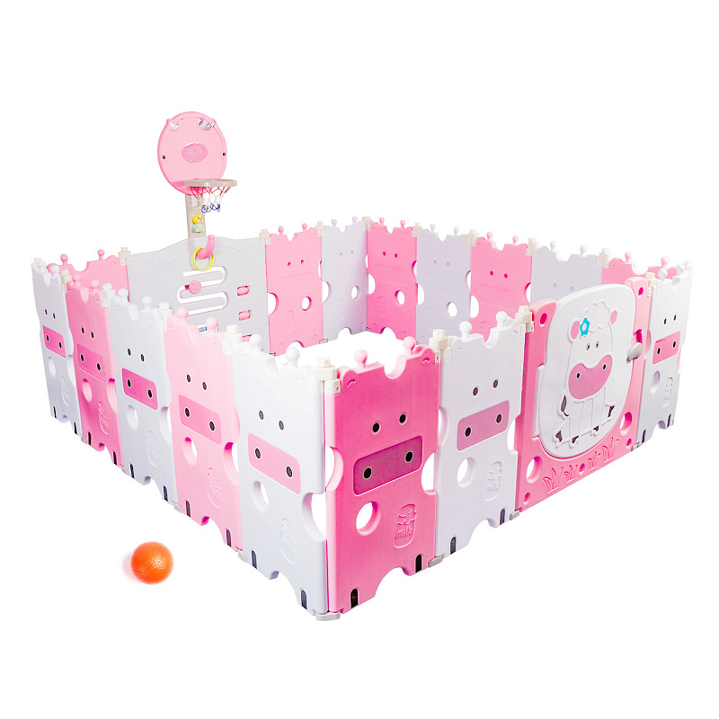 Aga4Kids Țarc din plastic pentru copii 223x192x64 cm Roz - 2.CALITATE