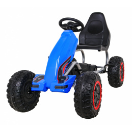 Kart mare cu pedale Strong pentru copii Albastru + Sarcină 100 kg + Roți EVA + Frână de mână + Scaun sportiv