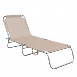 Aga Șezlong de grădină reglabil Bej