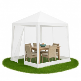 Aga Foișor de grădină cu plasă împotriva țânțarilor 2,4x3 m Alb