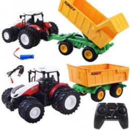 Tractor cu telecomandă roți de cauciuc + remorcă RC0601 universal