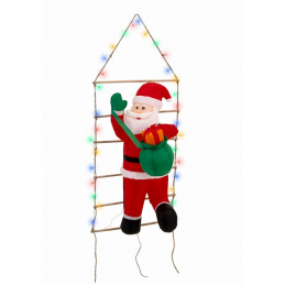 Moș Crăciun pe scară gonflabilă cu LED 145 cm Moș Crăciun pe scară gonflabilă cu LED 145 cm