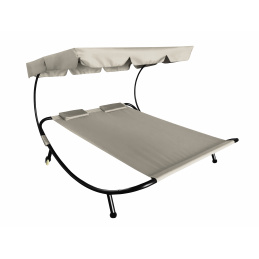 Aga Șezlong de grădină pentru două persoane cu acoperiș Bej