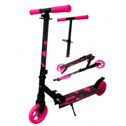 Trotinetă Mare H10 ROZ-NEGRU Pliabilă R-Sport roți 145 mm până la 100 kg