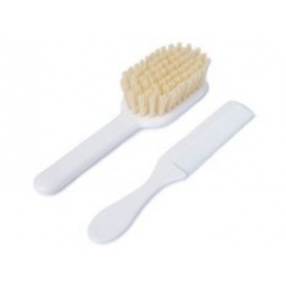 Perie și pieptene pentru păr pentru sugari Alb 0m+ POUPY universal Perie și pieptene pentru păr pentru sugari Alb 0m+ POUPY universal