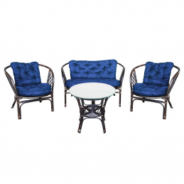 Set mobilier Aga Ratan Bahama Maro închis/Albastru Set mobilier Aga Ratan Bahama Maro închis/Albastru