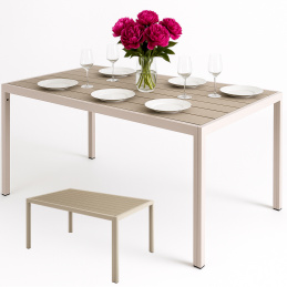 Masă de grădină din aluminiu - dreptunghiulară