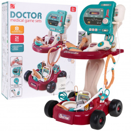 Set medical pentru copii 3+ Cărucior + panou EKG 24 el. Cardiolog Dentist Ortoped Asistentă medicală Set medical pentru copii 3+ Cărucior + panou EKG 24 el. Cardiolog Dentist Ortoped Asistentă medicală