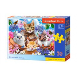 Puzzle 70 buc. Kittens with Flowers universal