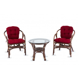 Set mobilier Aga Ratan SITA Maro/Roșu închis