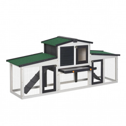 Aga Cușcă de lemn pentru iepuri cu spațiu de joacă 204x45x80 cm