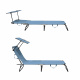 Aga 2x Șezlong de grădină reglabil cu acoperiș Albastru deschis