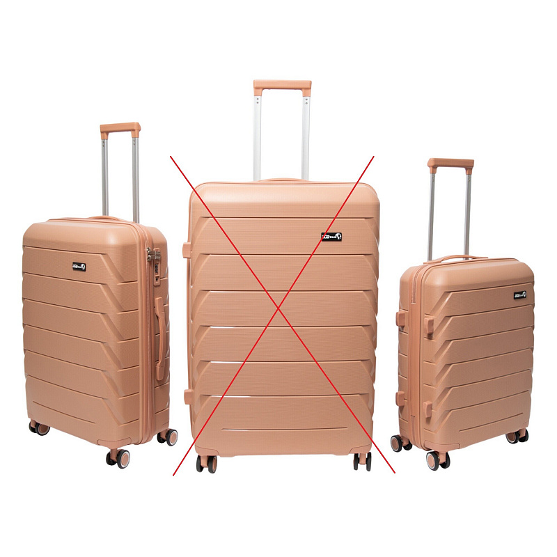 Aga Travel Set de valize de călătorie Roz pudrat, măr. M + S, 6CZ017 - CALITATEA a II-a