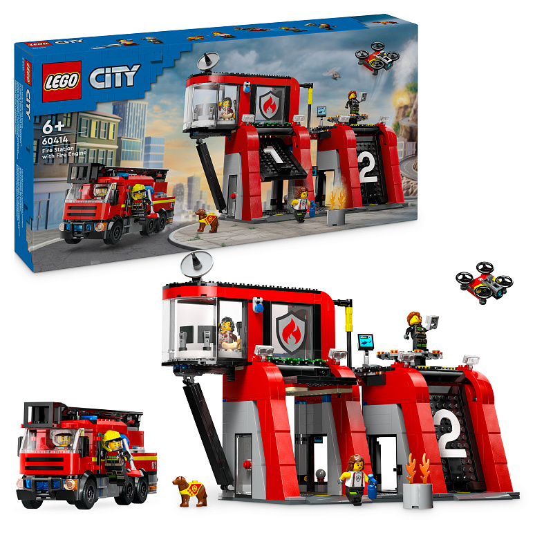 LEGO® City 60414 Sta?ie ?i camion de pompieri
