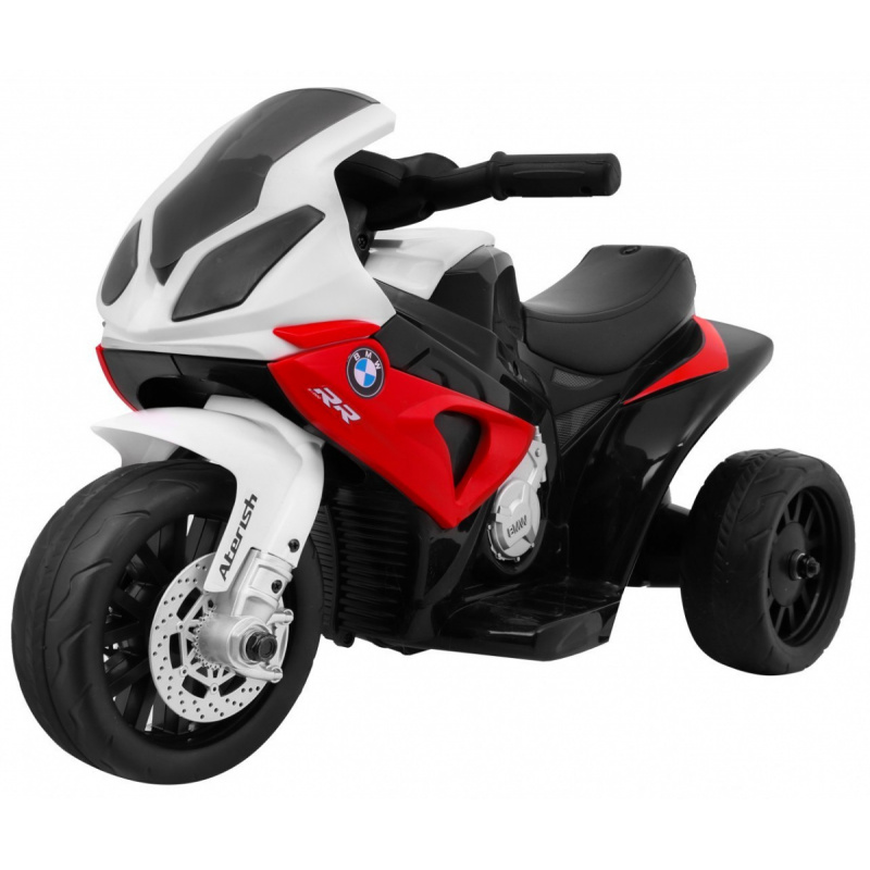 BMW S1000 RR Mini motocicletă pe baterii pentru copii Roșie + 3 roți + sunete + LED diodă