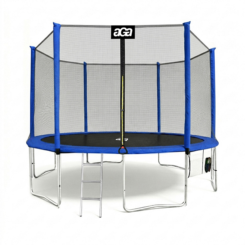 Aga SPORT PRO Trambulină 400 cm Albastră + plasă de protecție + scară + buzunar pentru încălțăminte