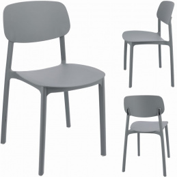 Scaun LARA din plastic gri