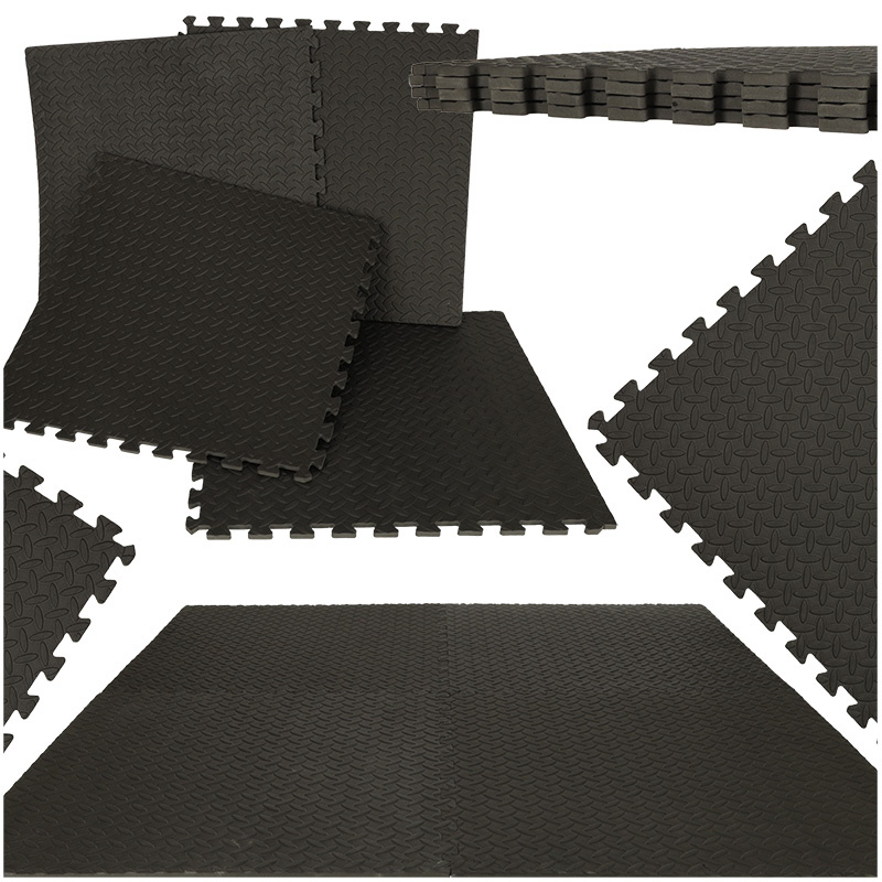 Aga Covoraș de spumă pentru copii 60x60 4 piese - Negru