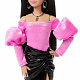 Barbie Deluxe Style Modelka v topu s odhalenými rameny a sukni JJN76