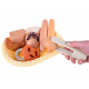 Coș de pâine cu produse de patiserie din lemn ZA4134
