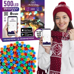 Lămpițe de Crăciun 500 LED - multicolor - controlate prin aplicație