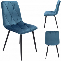 Scaun PIADO tapițat cu catifea marine
