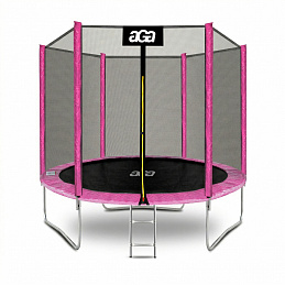 Aga SPORT TOP Trambulină 250 cm Roz + plasă de protecție + scară
