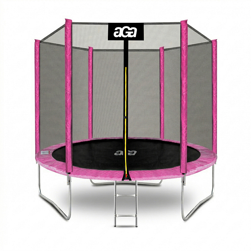 Aga SPORT TOP Trambulină 250 cm Roz + plasă de protecție + scară
