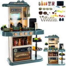 Bucătărie pentru copii XL cu sunete și apă curgătoare Albastră ISO 11546