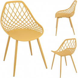 Scaun din plastic ARANDA de culoare muștar cu muștar