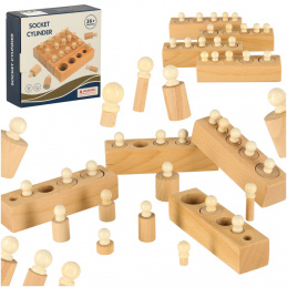Aga Greutăți cilindrice din lemn montessori sorter