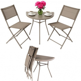 Mobilier de balcon pentru terasă - masă, 2 scaune