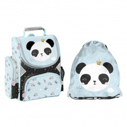 Paso Set școlar ghiozdan + sac de spate Panda